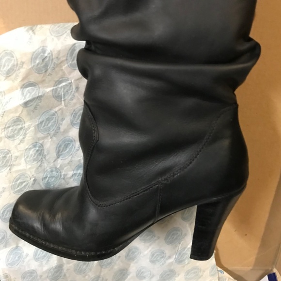 Harley-Davidson Genuine Leather Ruched Heeled Knee High Boots Women's Size 6.5 - Picture 4 of 7